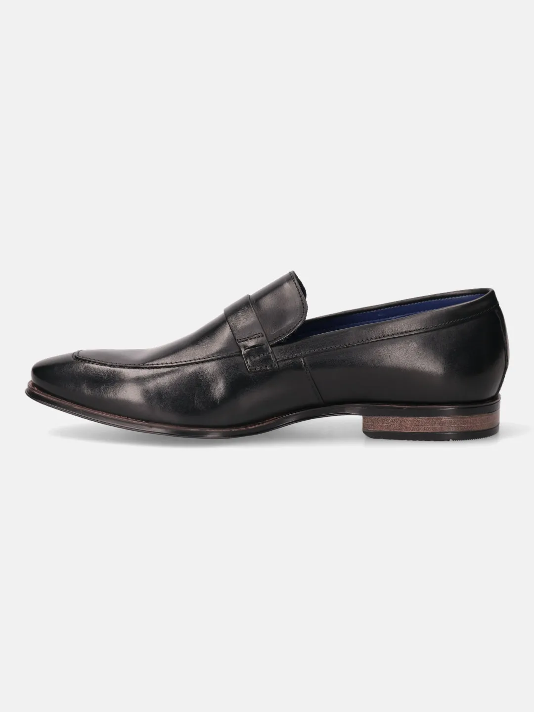 bugatti Black Premium Leather Formal Slip-Ons