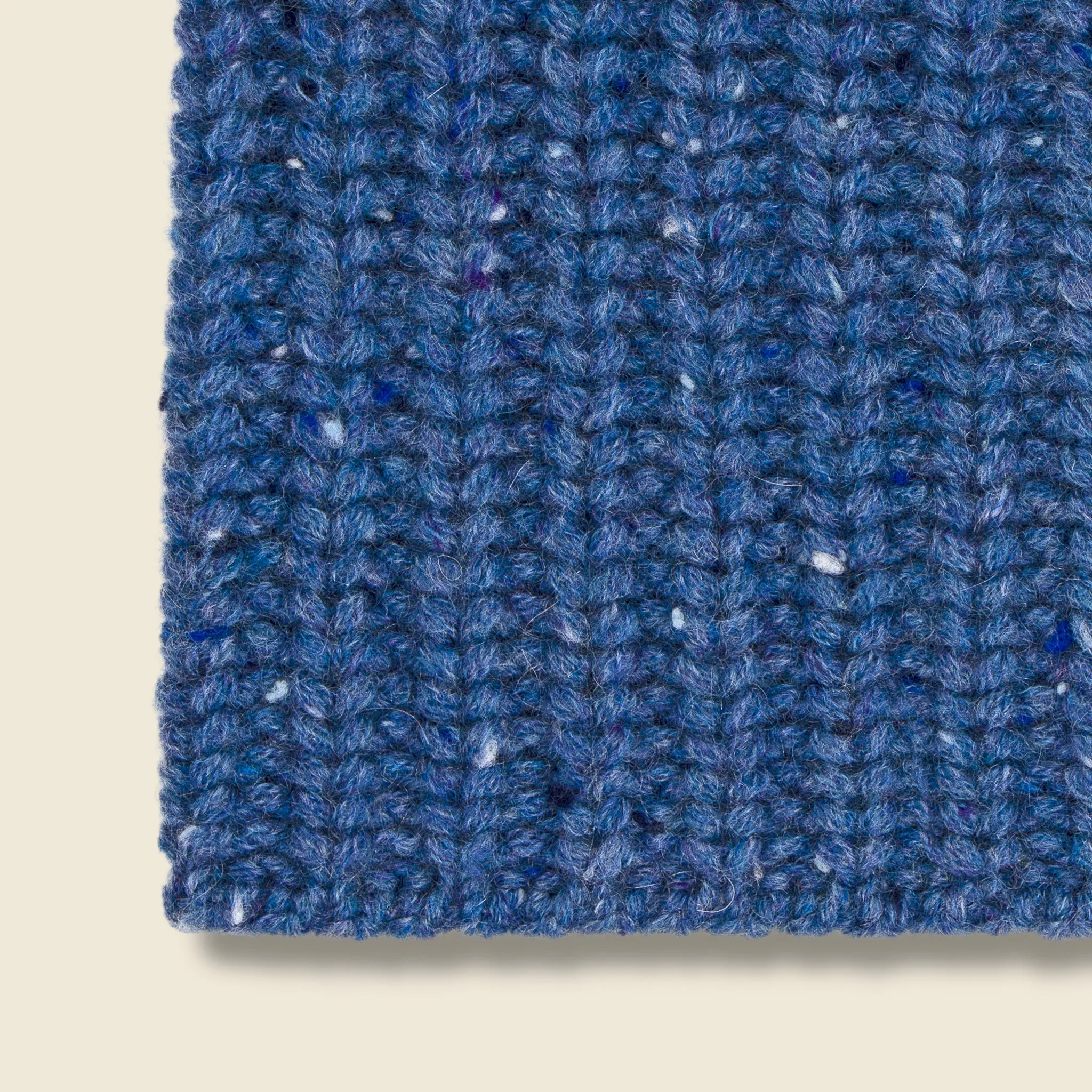 Cashmere Donegal Beanie - Blue