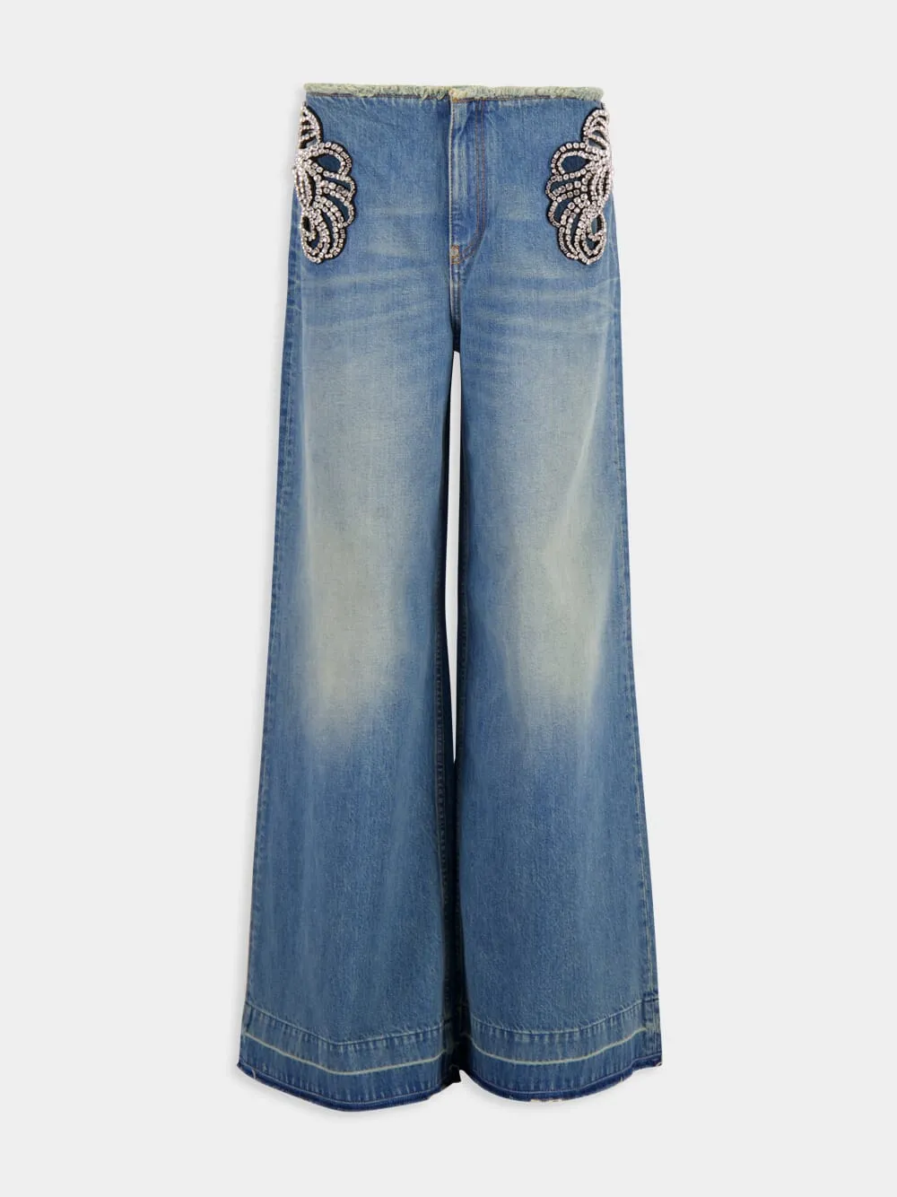 Diamanté Swirl Mid-Rise Jeans