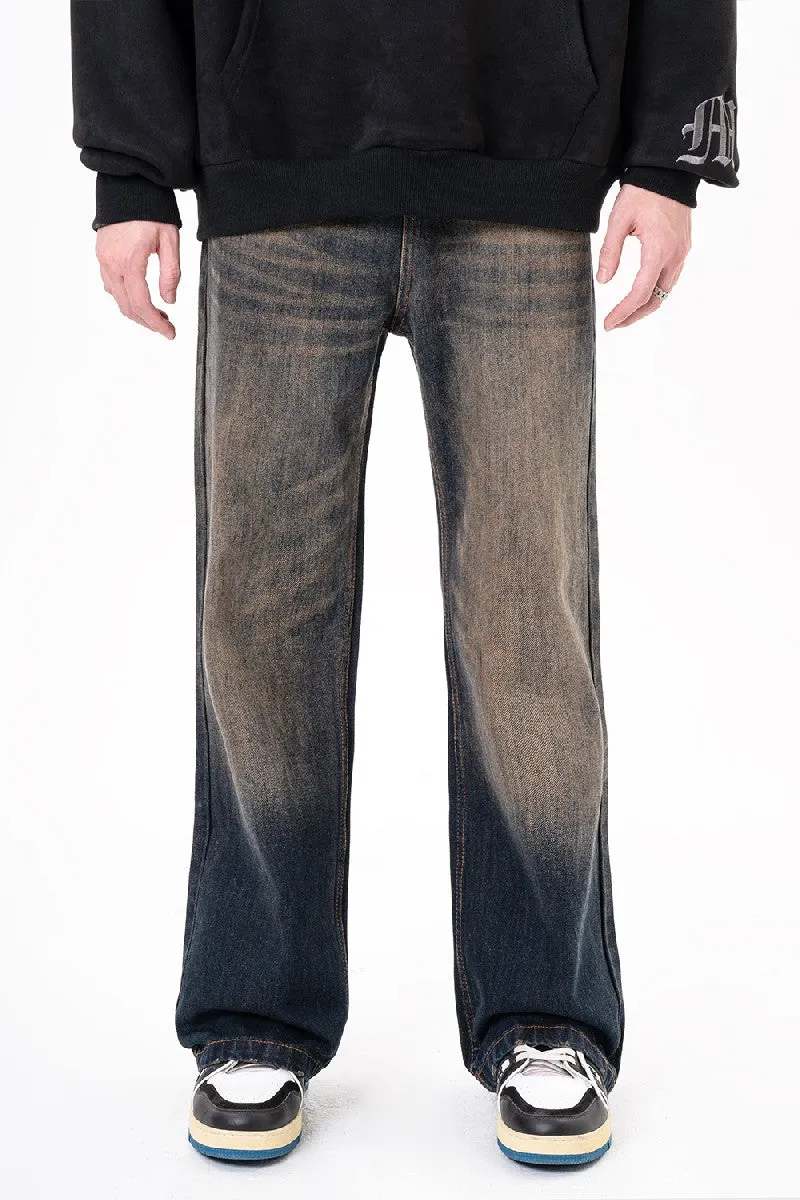 Distressed Straight Loose Jeans