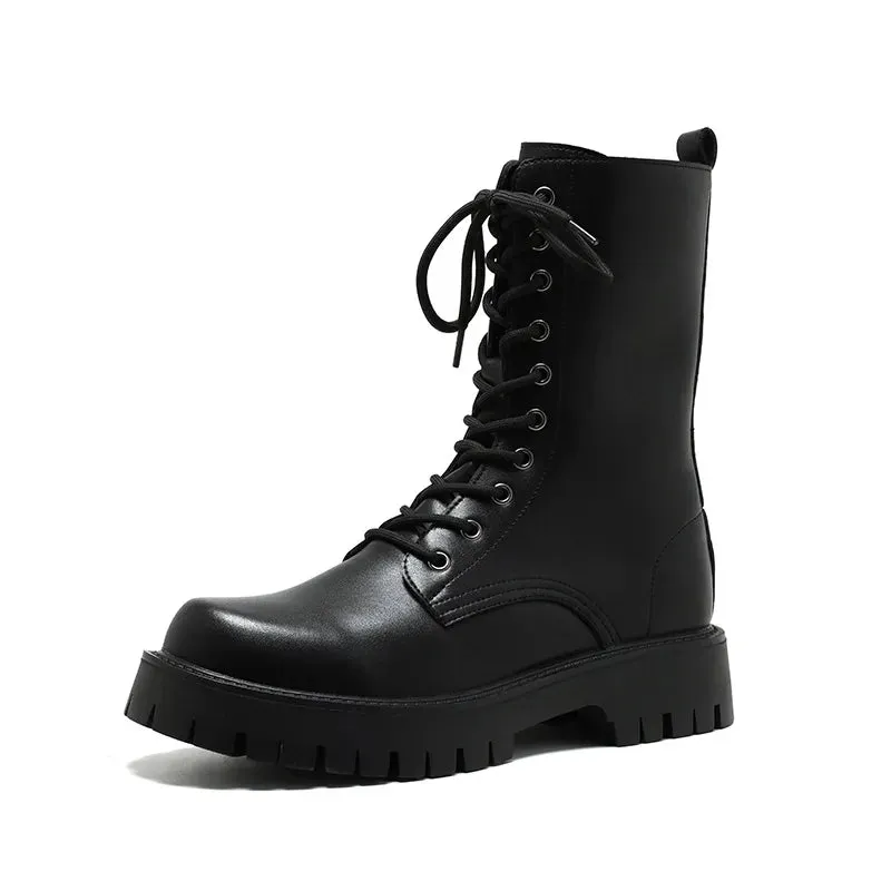 Lace Up Ankle Boots Black