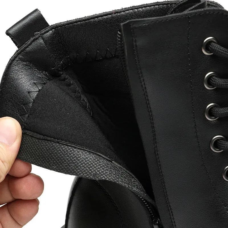 Lace Up Ankle Boots Black
