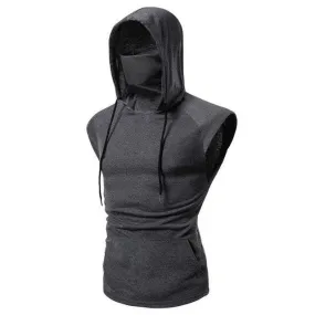 MASKED SLEEVELESS HOODIE