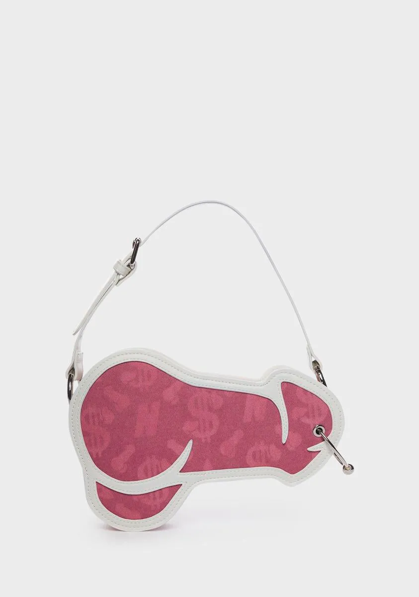 Pink Prince Albert Denim Shoulder Bag-