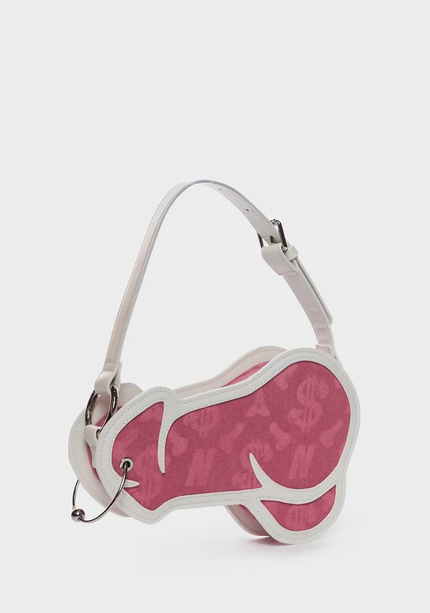 Pink Prince Albert Denim Shoulder Bag-