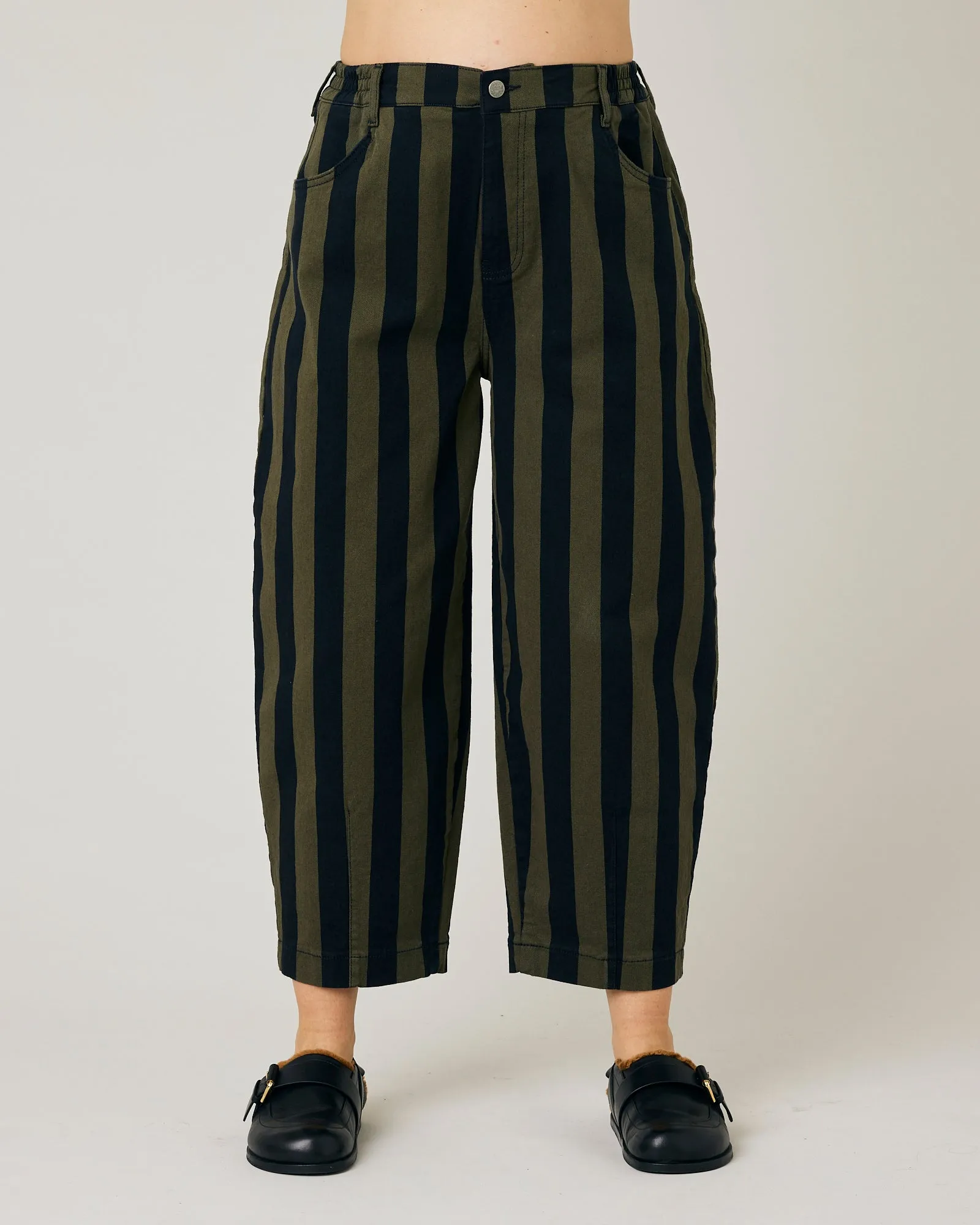 Remi Olive & Black Stripe Jeans