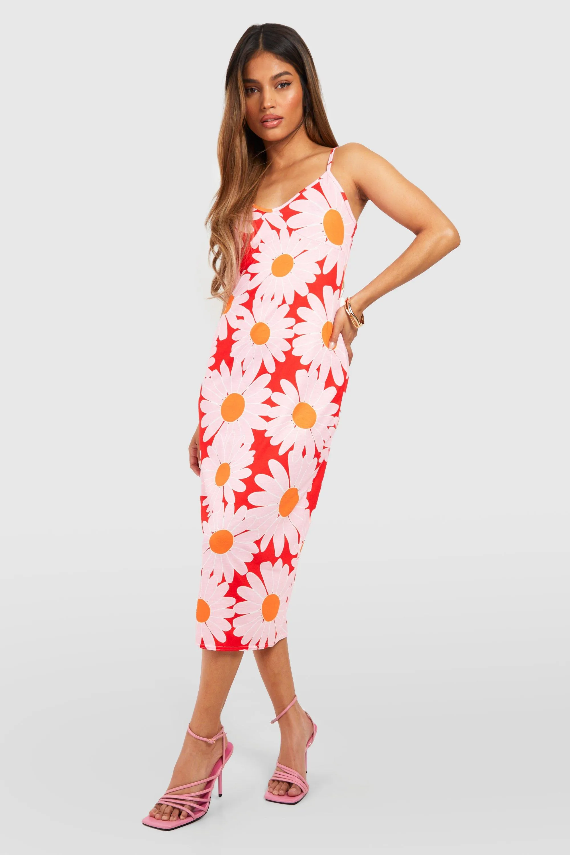 Retro Floral Slip Dress