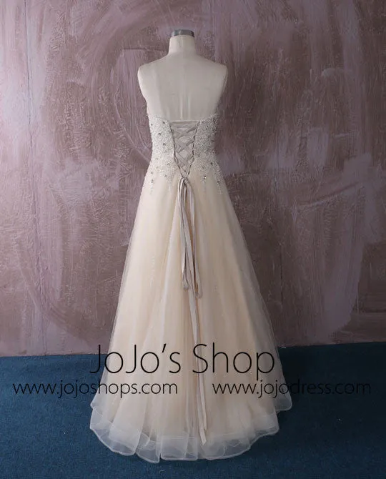 Strapless Slim A-line Dress Reception Dress