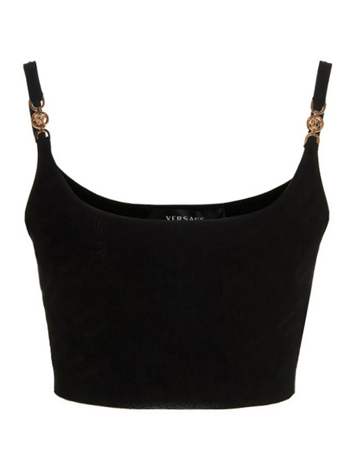 VERSACE  |Plain Logo Cropped Tops Tanks & Camisoles