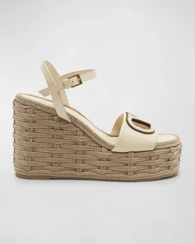 VLogo Ankle-Strap Wedge Espadrilles